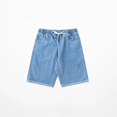 Short ample en jean avec taille élastiquée pour homme