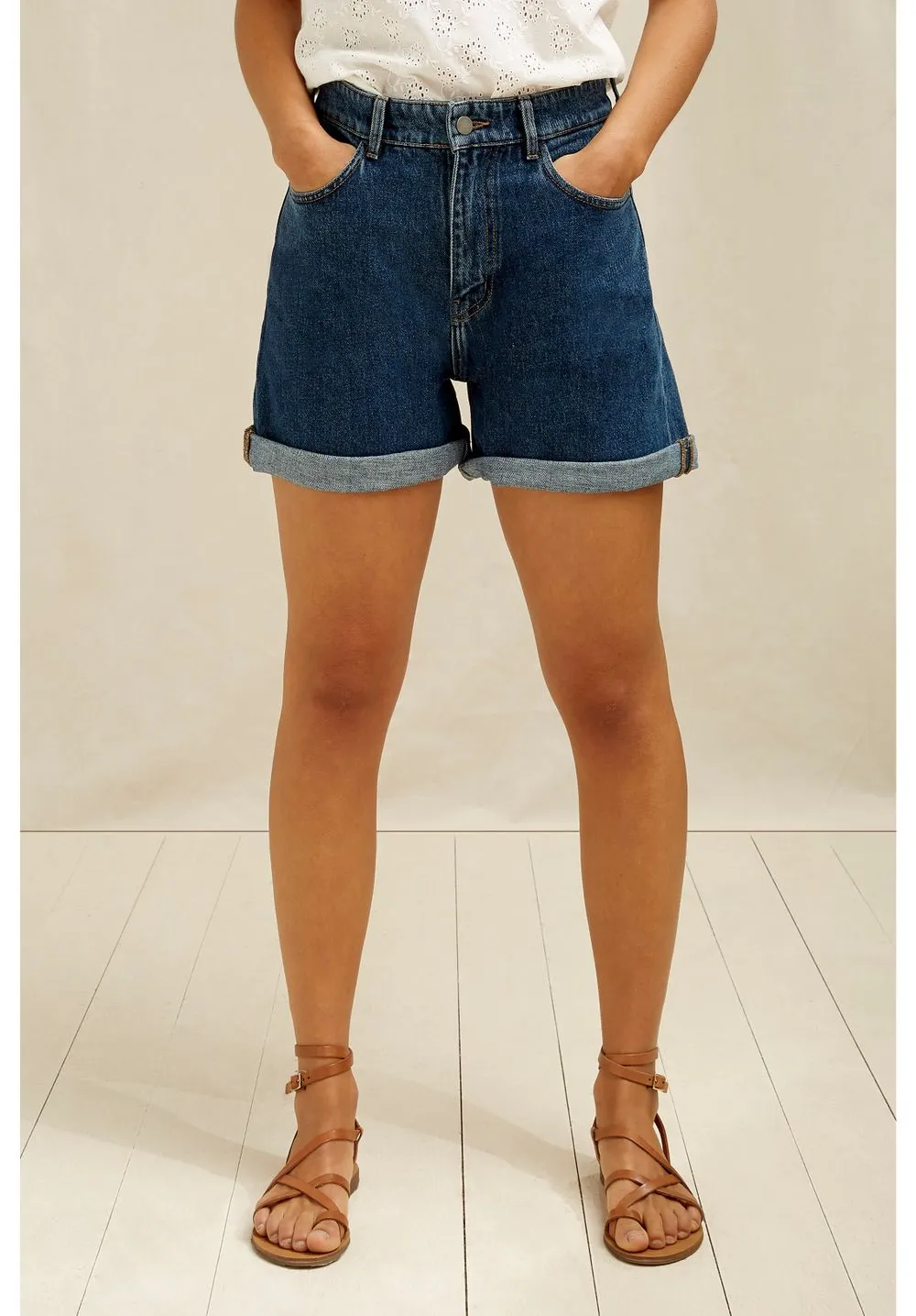 Short en jean en coton bio - yetta Blue femme - People Tree