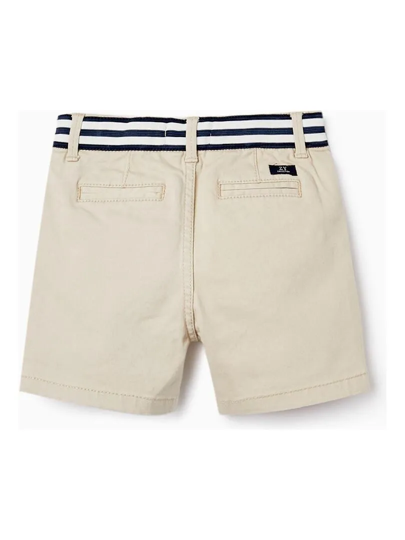 Shorts Chino en sergé pour bébé garçon  ATLANTIC COMPANY - Beige clair