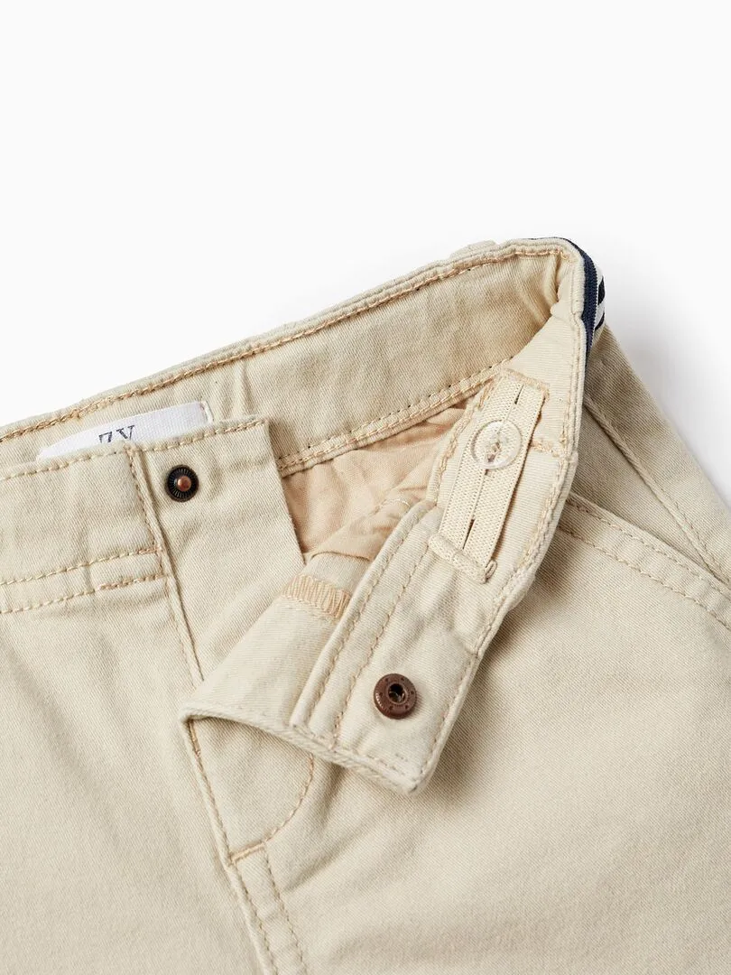 Shorts Chino en sergé pour bébé garçon  ATLANTIC COMPANY - Beige clair