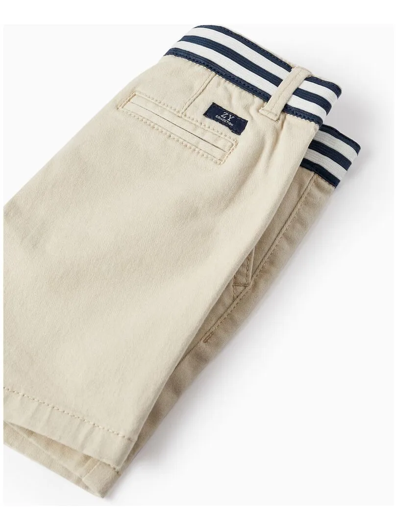 Shorts Chino en sergé pour bébé garçon  ATLANTIC COMPANY - Beige clair