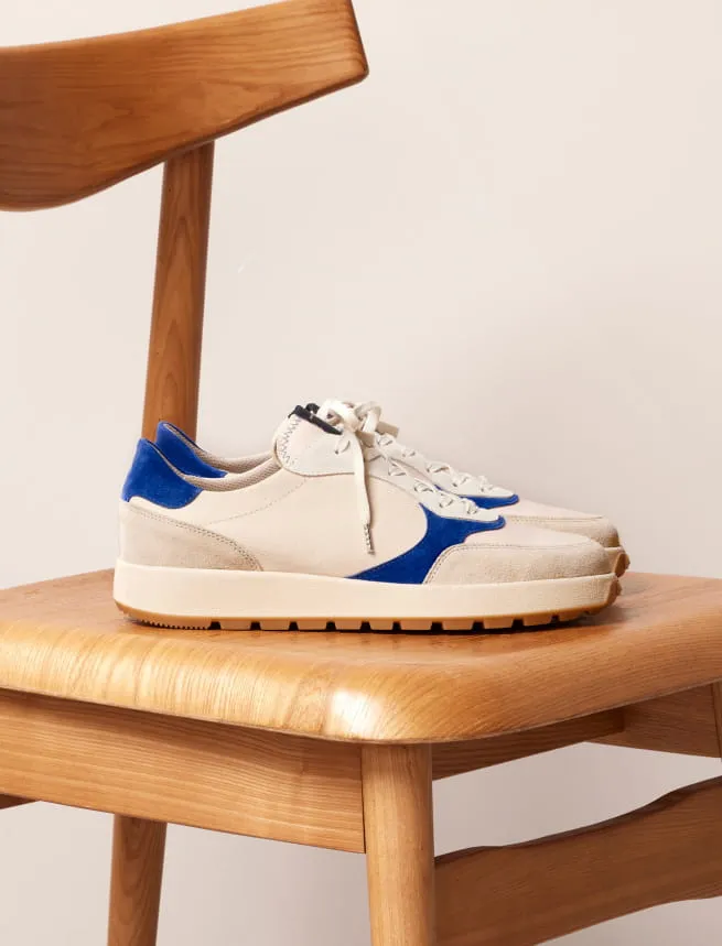 Sneakers en Cuir Bleu Electrique pour Homme - Modèle Matteo