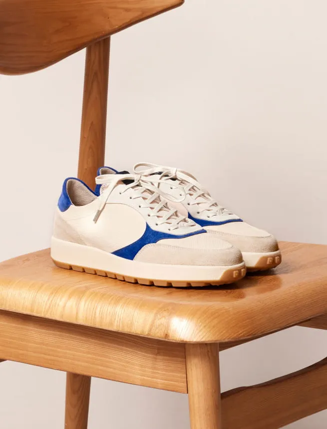 Sneakers en Cuir Bleu Electrique pour Homme - Modèle Matteo