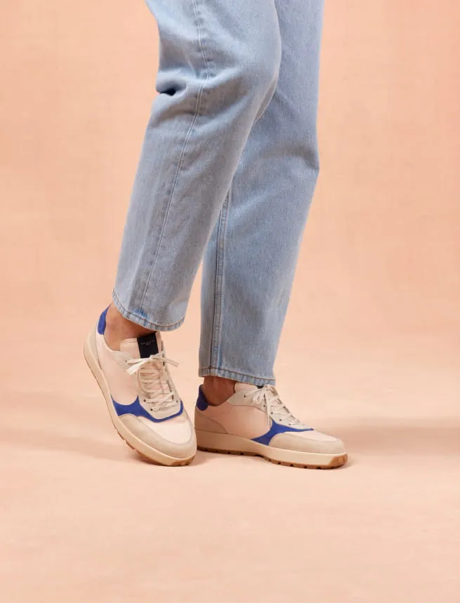 Sneakers en Cuir Bleu Electrique pour Homme - Modèle Matteo