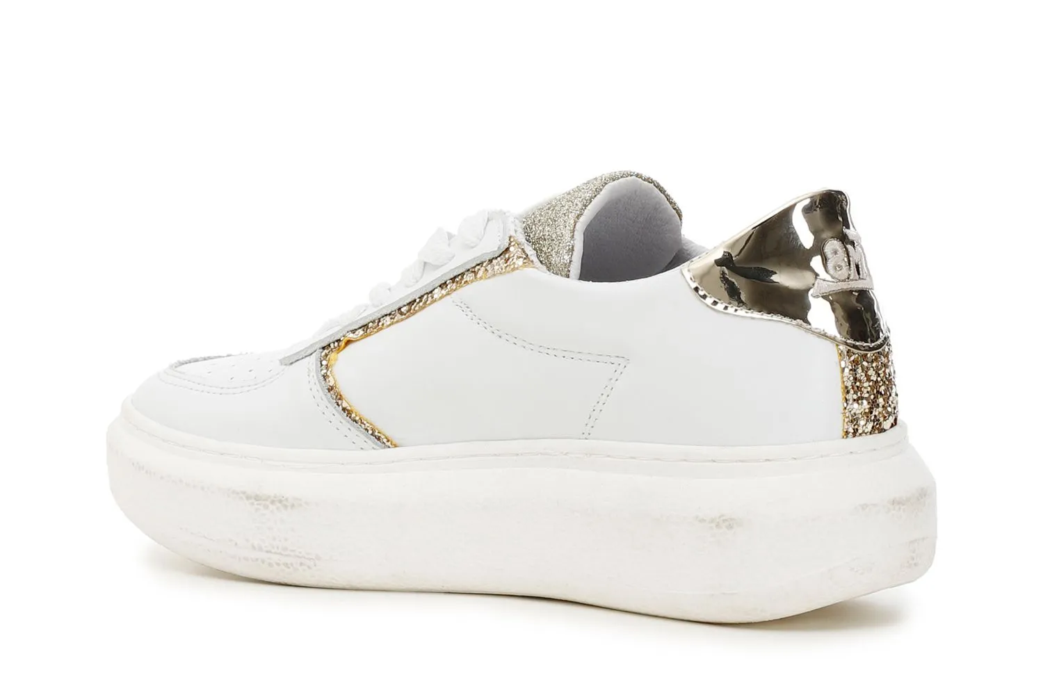 special price: leather sneakers with glitter details - CafèNoir