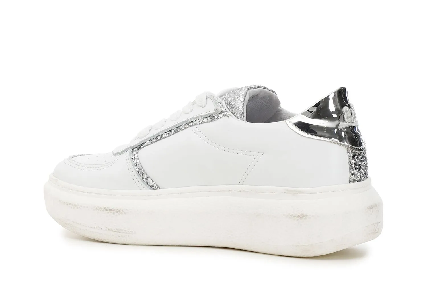 special price: leather sneakers with glitter details - CafèNoir