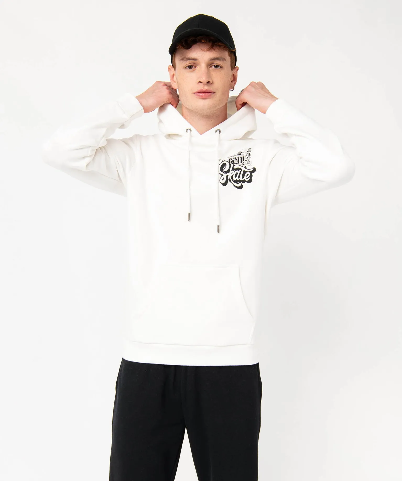 sweat a capuche molletonne homme blanc sweats