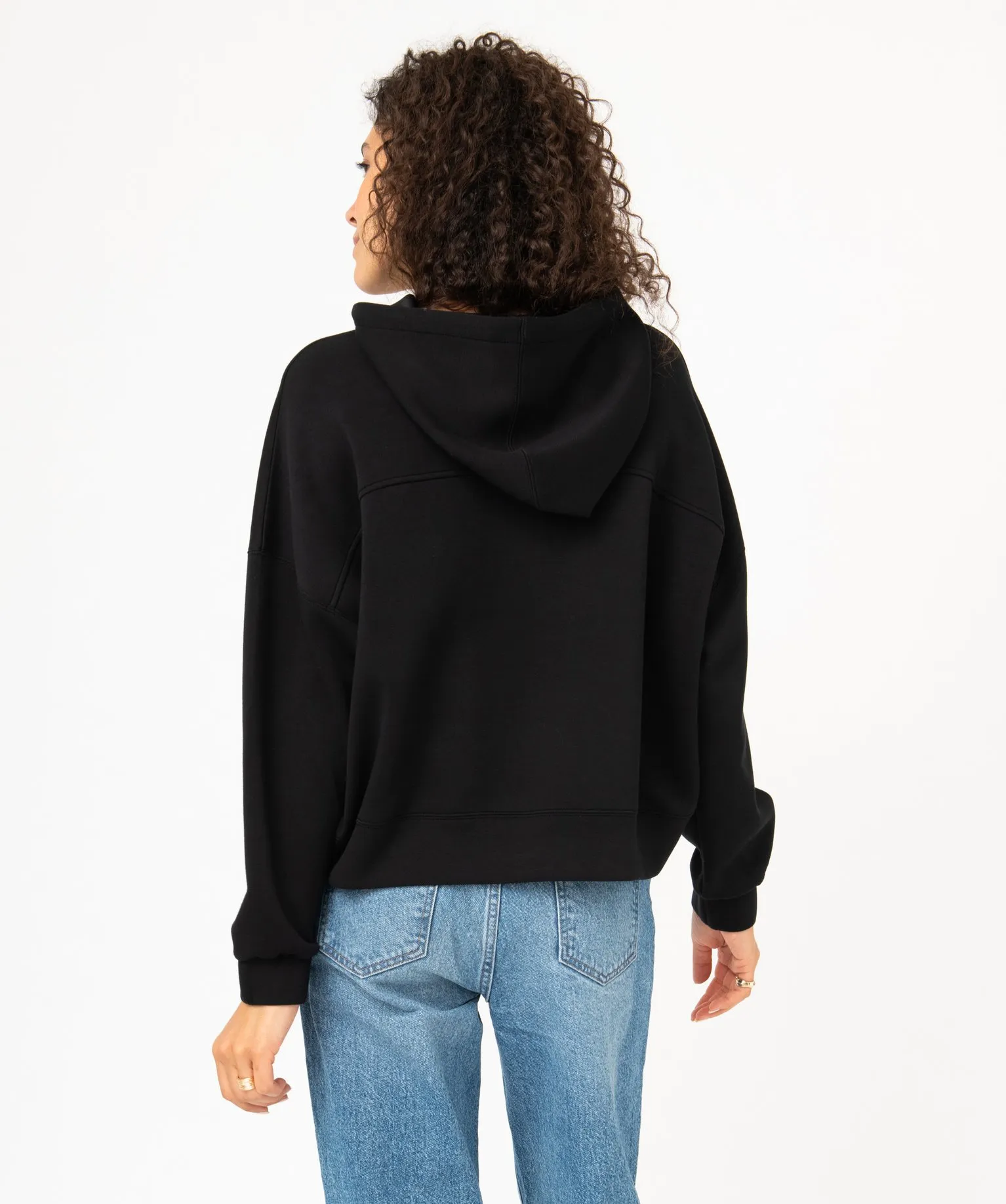 sweat a capuche oversize avec col zippe femme noir sweats