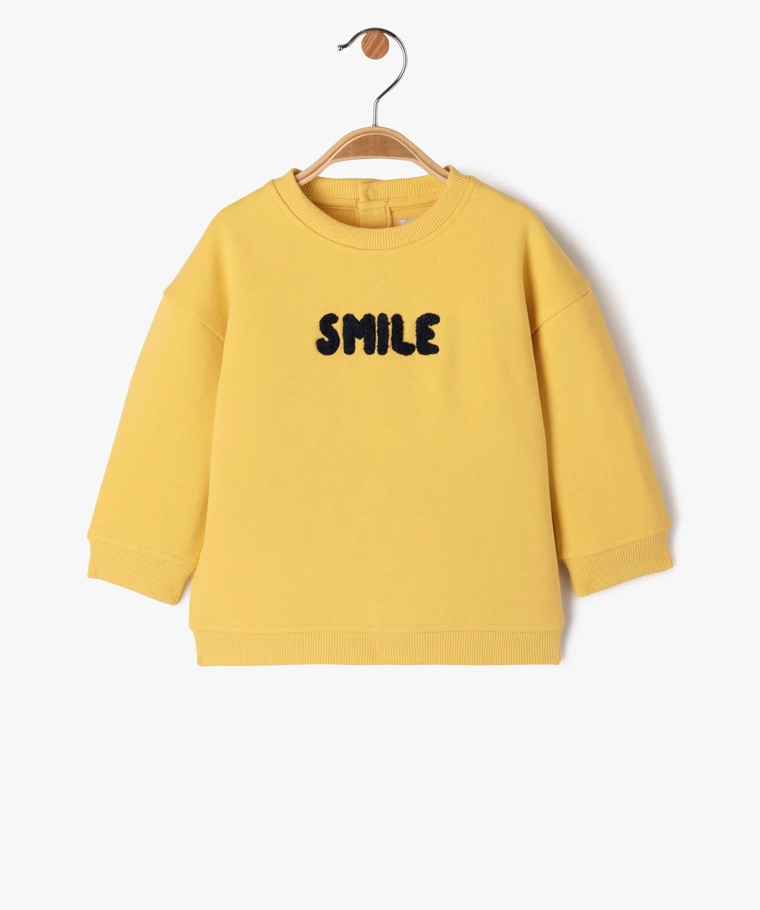 sweat a message bebe garcon jaune sweats