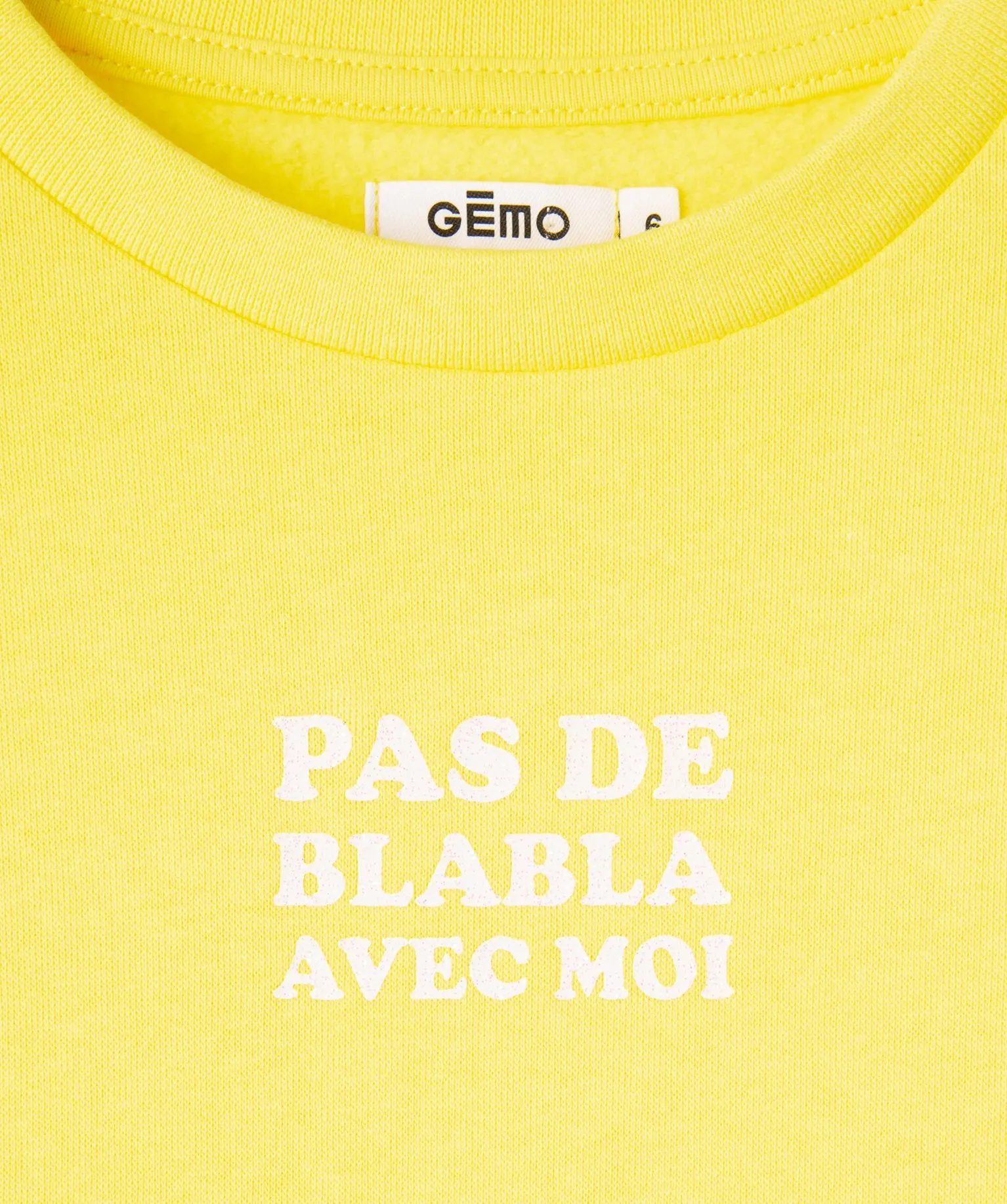 sweat a message fille jaune sweats