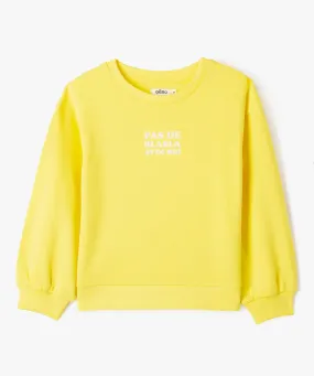 sweat a message fille jaune sweats