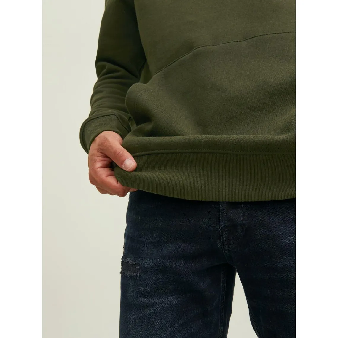 Sweat à capuche Relaxed Fit Manches longues Vert foncé en coton Oliver Jack & Jones - Pull / Gilet / Sweatshirt Ho