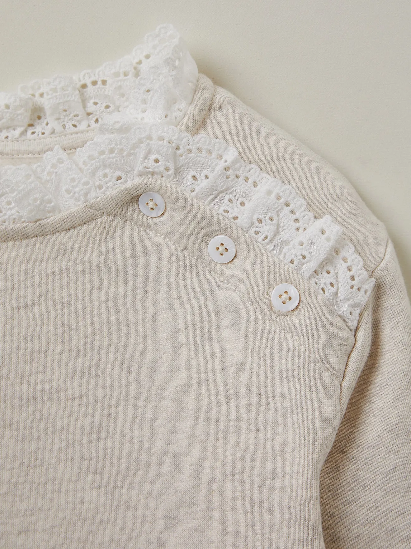 Sweat avec broderie anglaise Fille - Coton biologique