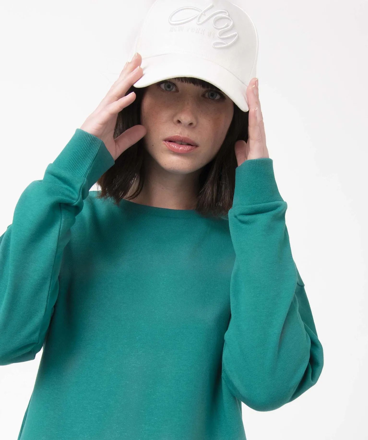 sweat femme uni interieur bouclettes vert sweats