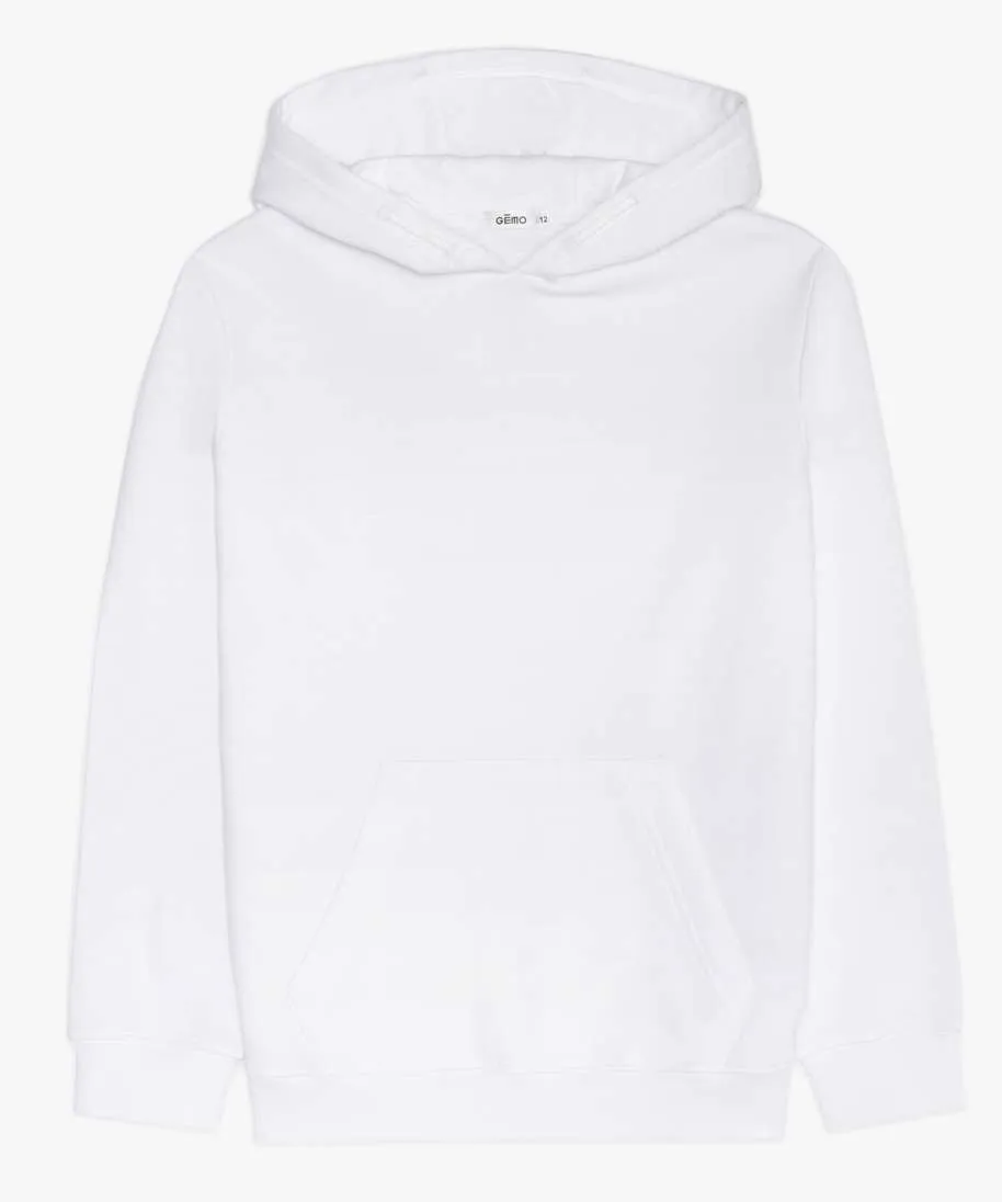 sweat molletonne a capuche garcon blanc sweats