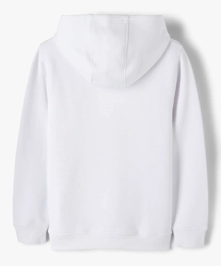 sweat molletonne a capuche garcon blanc sweats