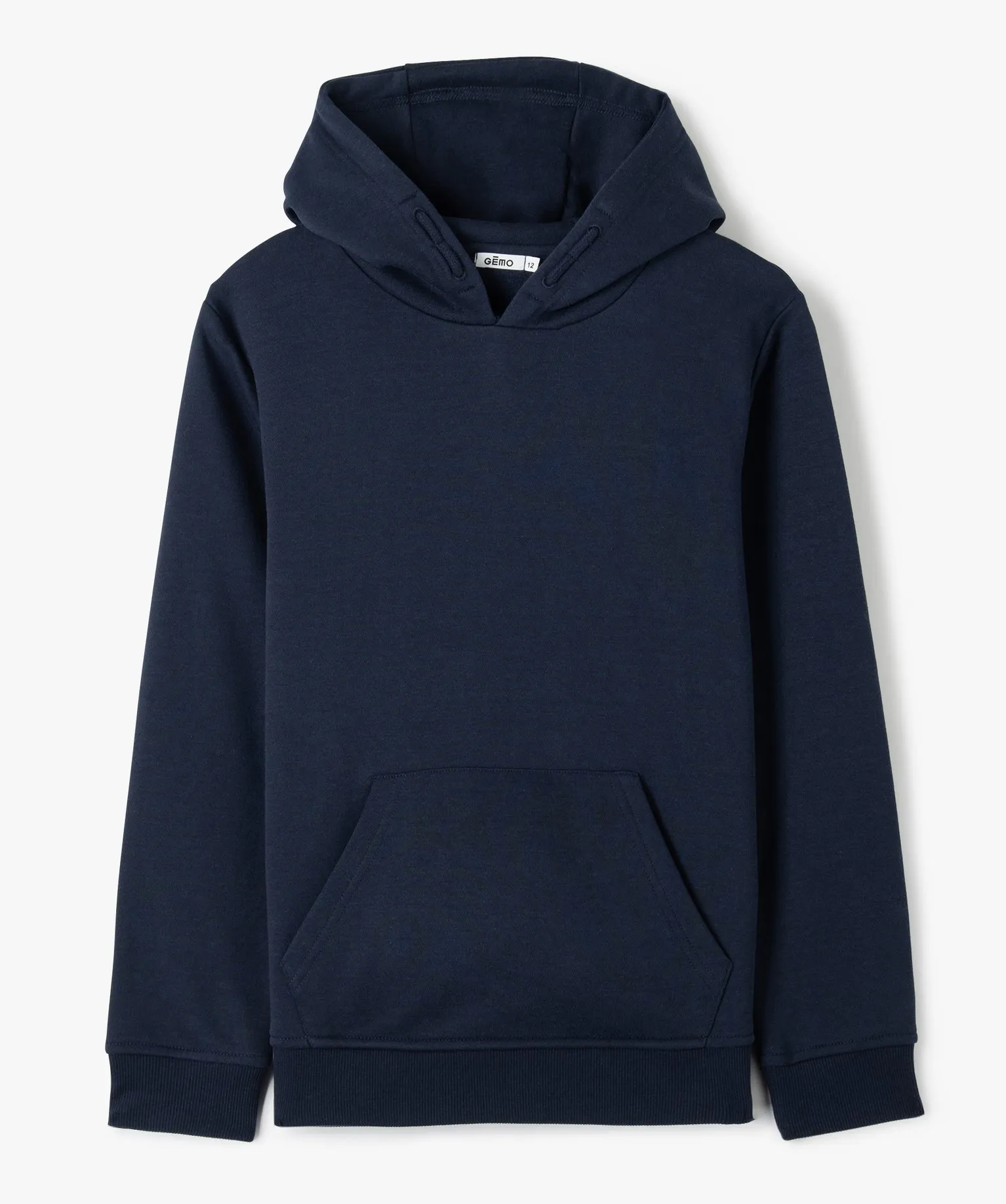 sweat molletonne a capuche garcon bleu sweats