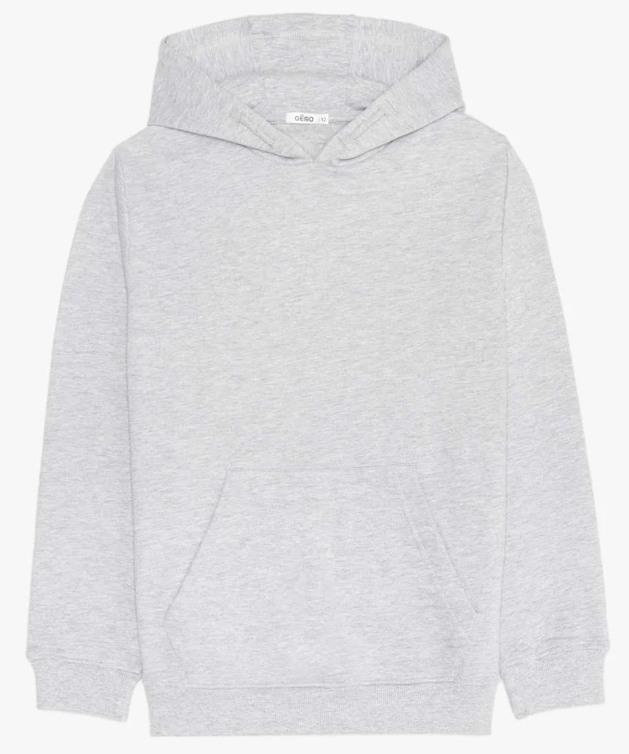 sweat molletonne a capuche garcon gris sweats