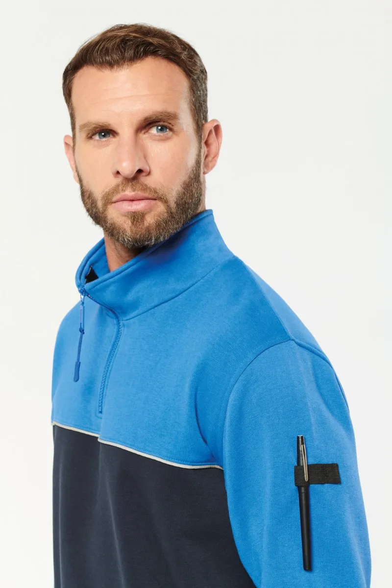 Sweat personnalisé col zippé écoresponsable