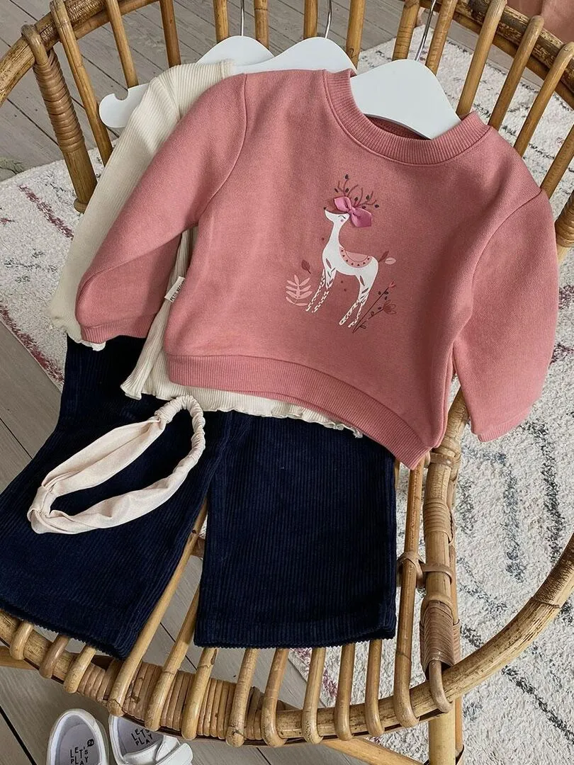 Sweat-shirt en molleton bébé fille Nola - Rose