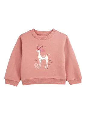 Sweat-shirt en molleton bébé fille Nola - Rose