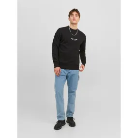 Sweat-shirt Relaxed Fit Col ras du cou Manches longues Noir en coton Lucas Jack & Jones - Pull / Gilet / Sweatshirt Homme sur Me