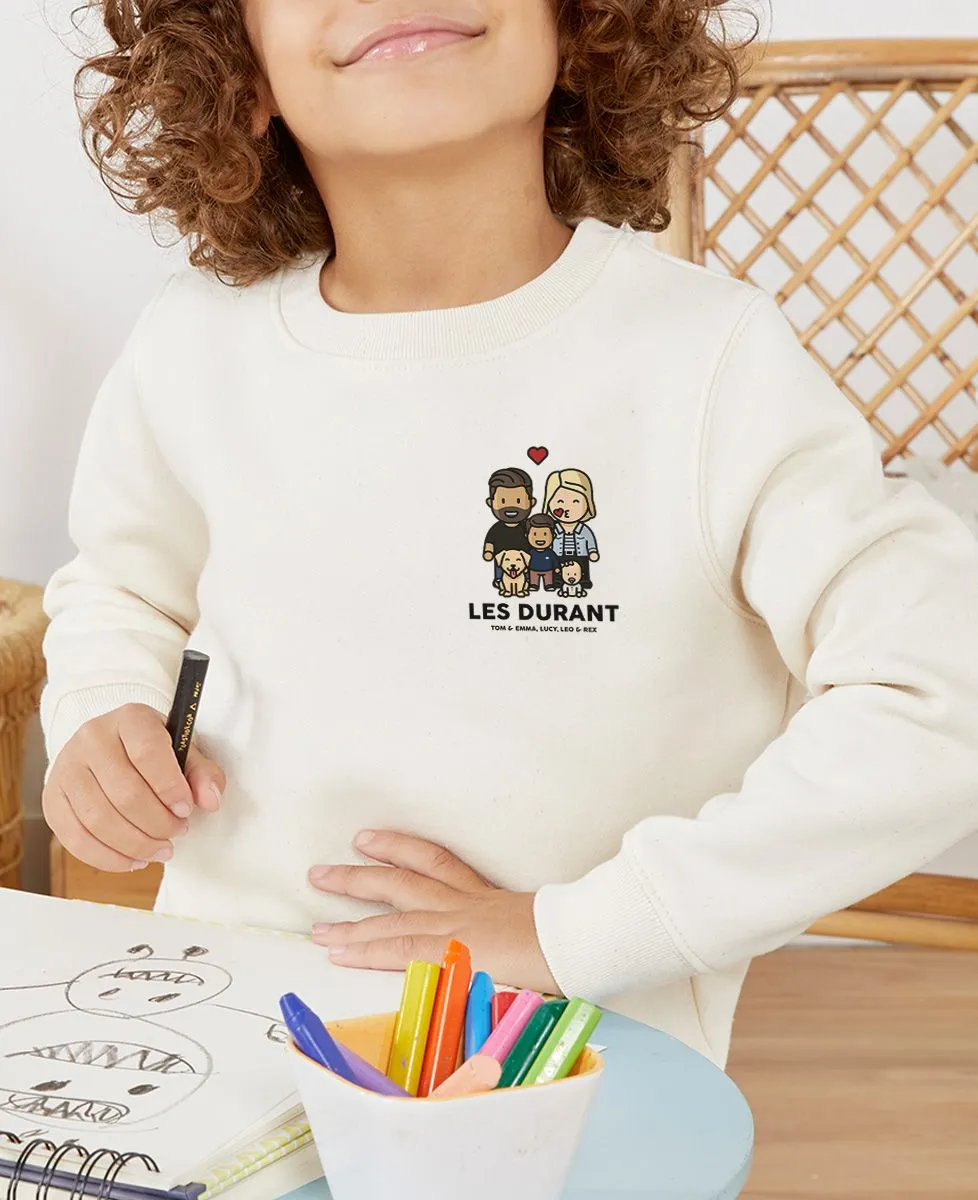 Sweatshirt enfant Famille figurine personnalisé