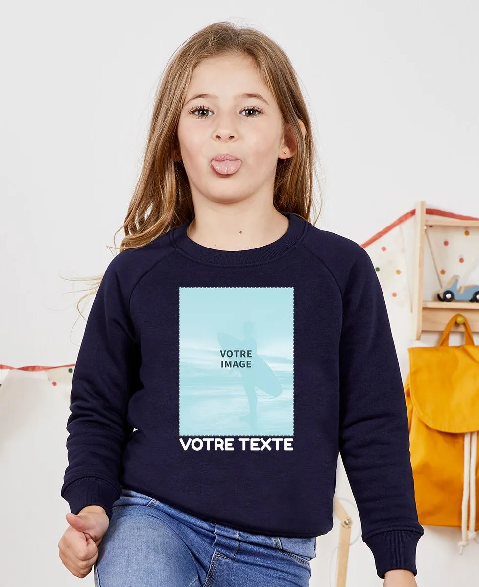 Sweatshirt enfant Photo et Texte personnalisé