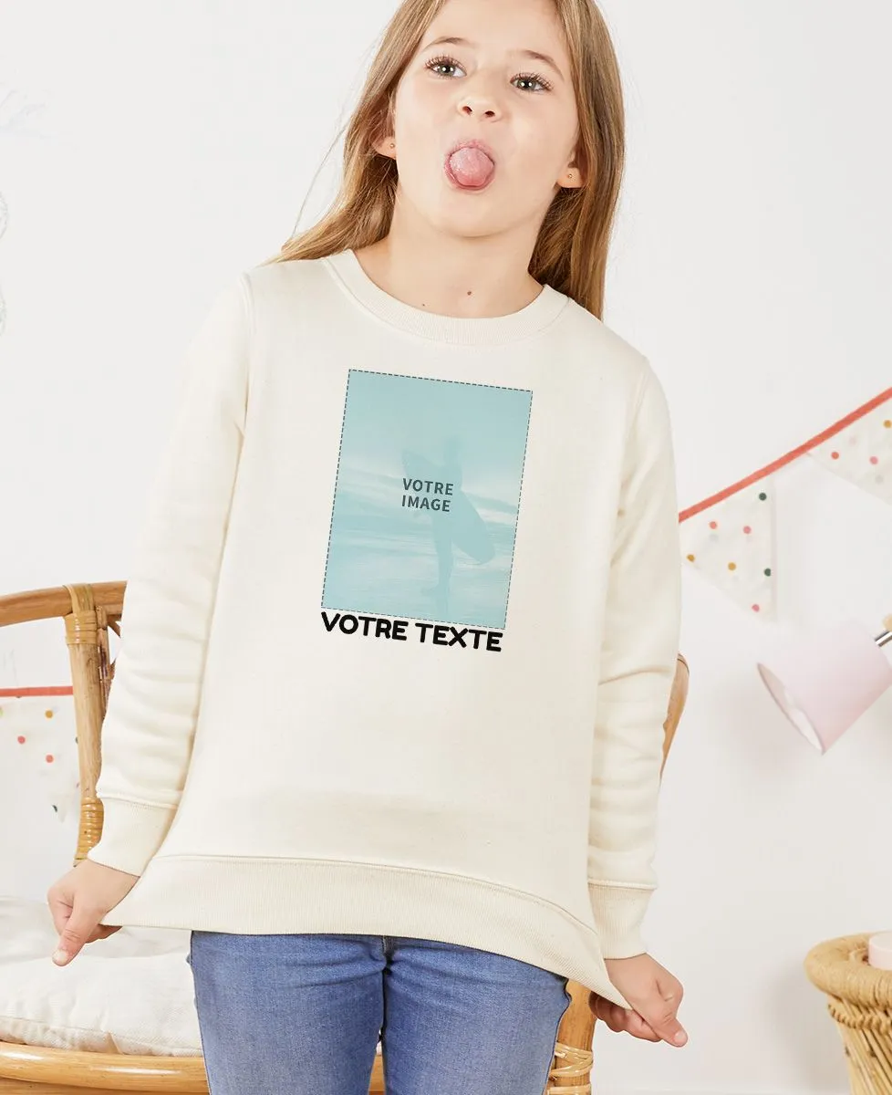 Sweatshirt enfant Photo et Texte personnalisé