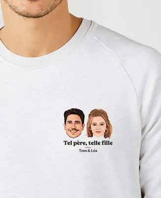 Sweatshirt enfant Tel père telle fille et visage personnalisé