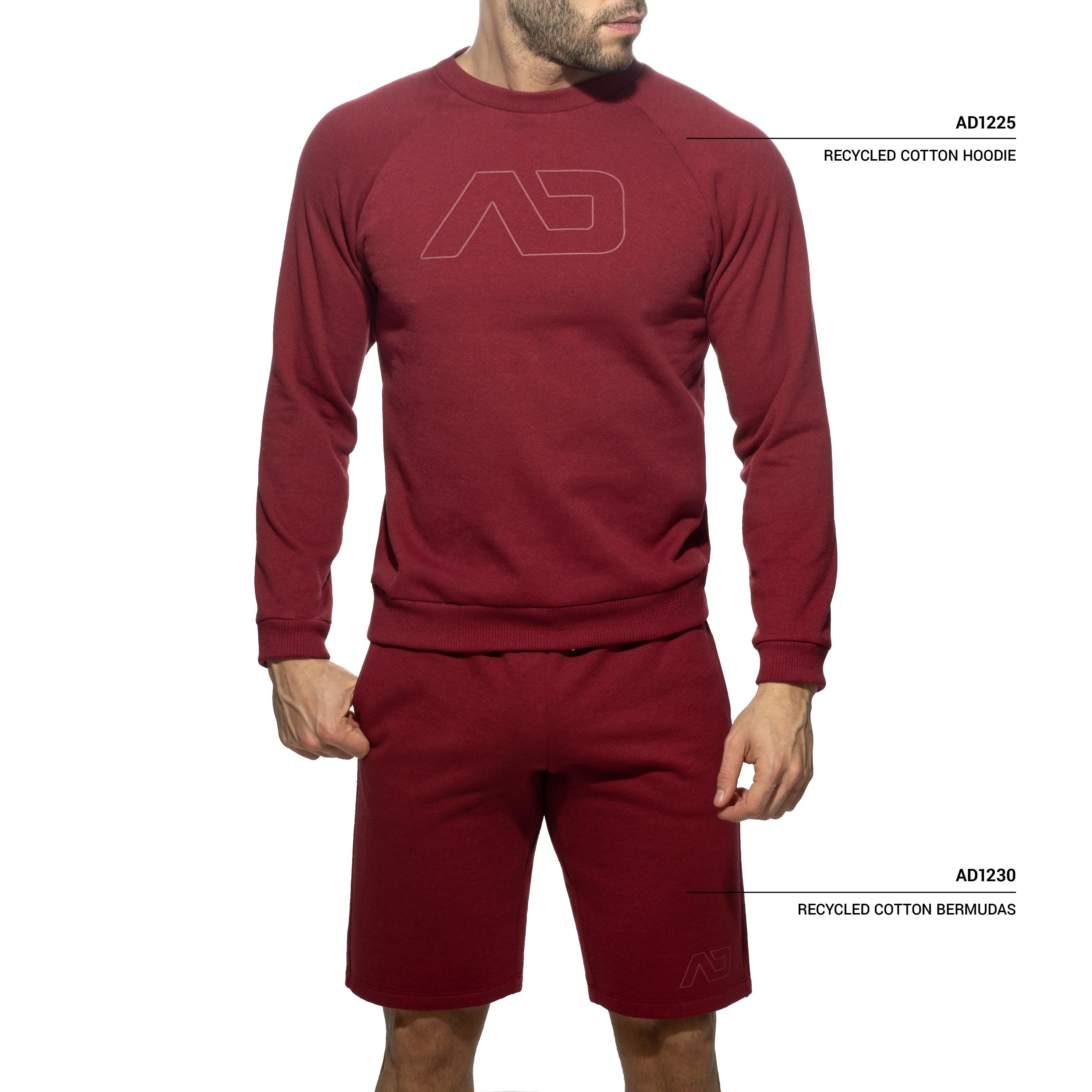 Sweatshirt Recycled Cotton - bordeaux - ADDICTED : vente T-shirt ma...