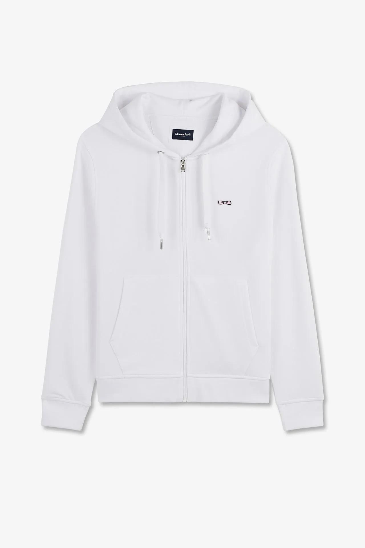 Sweatshirt à capuche en molleton blanc emblème nœud papillon