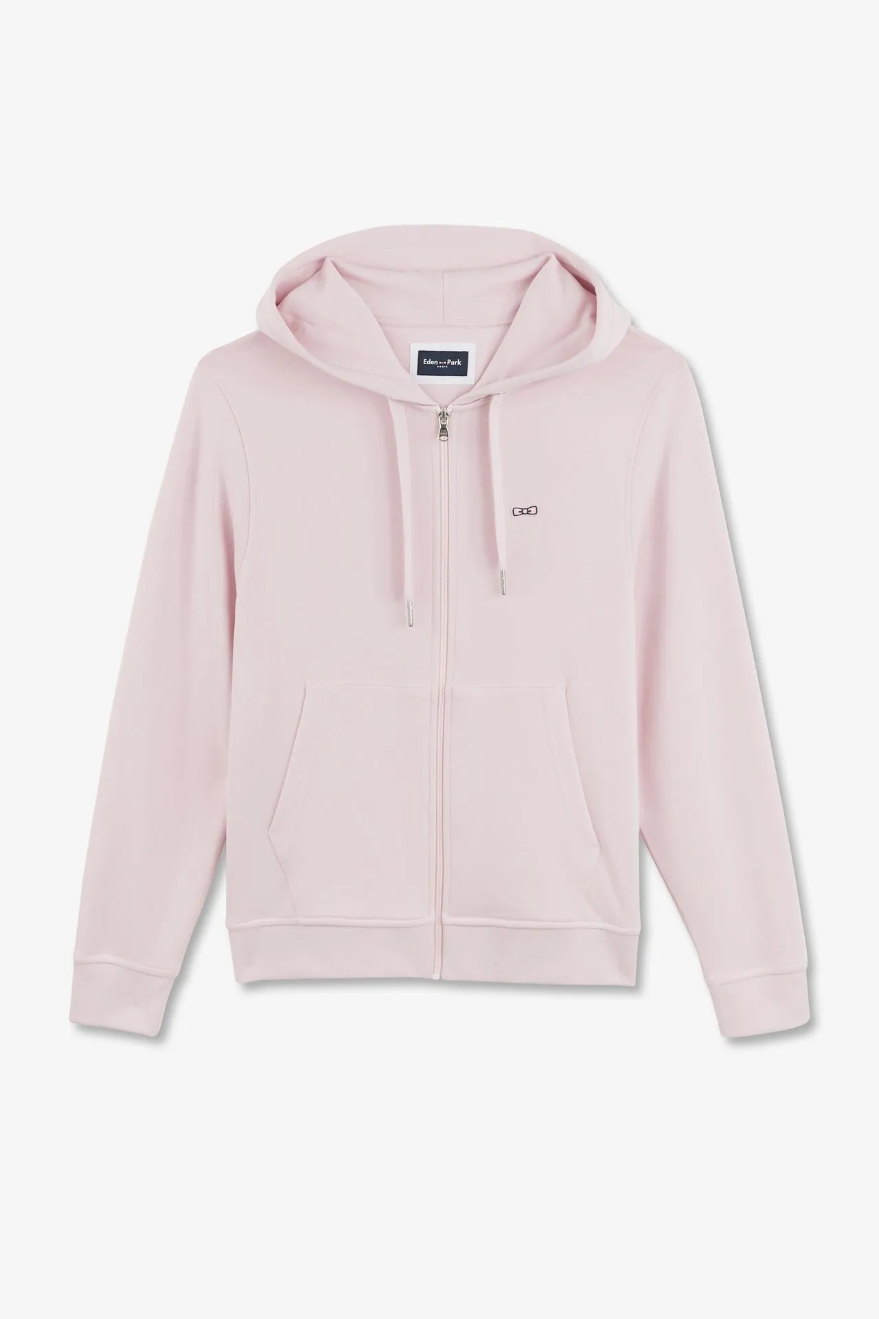 Sweatshirt à capuche en molleton rose emblème nœud papillon