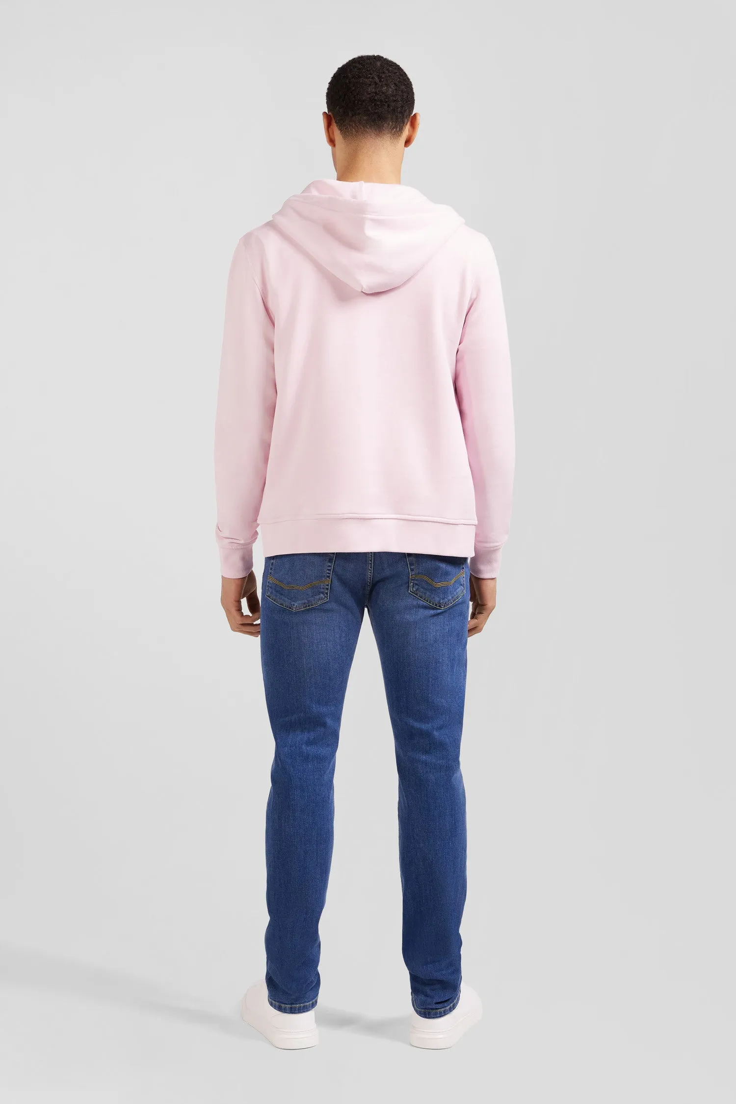 Sweatshirt à capuche en molleton rose emblème nœud papillon