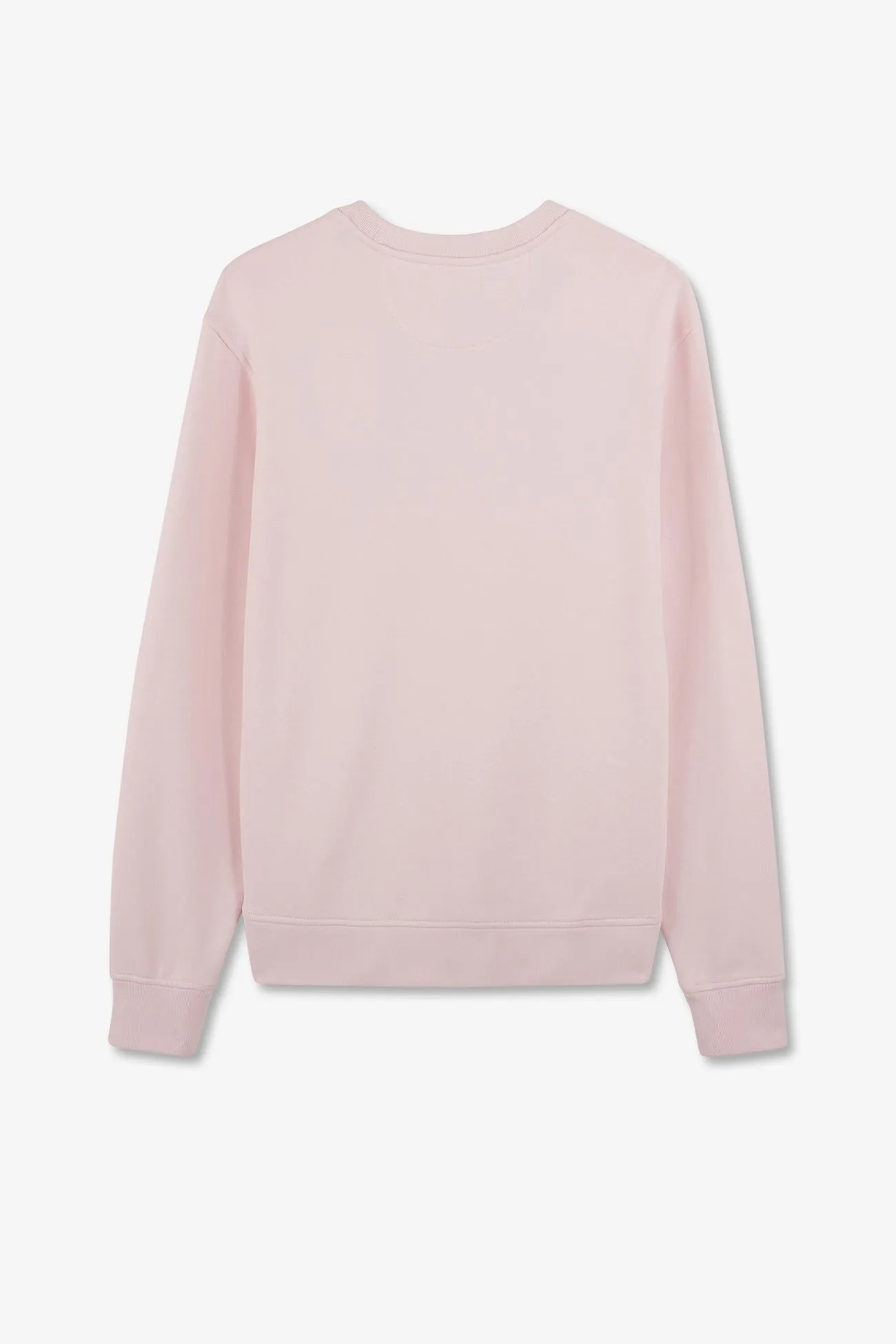 Sweatshirt à col rond en molleton rose emblème nœud papillon