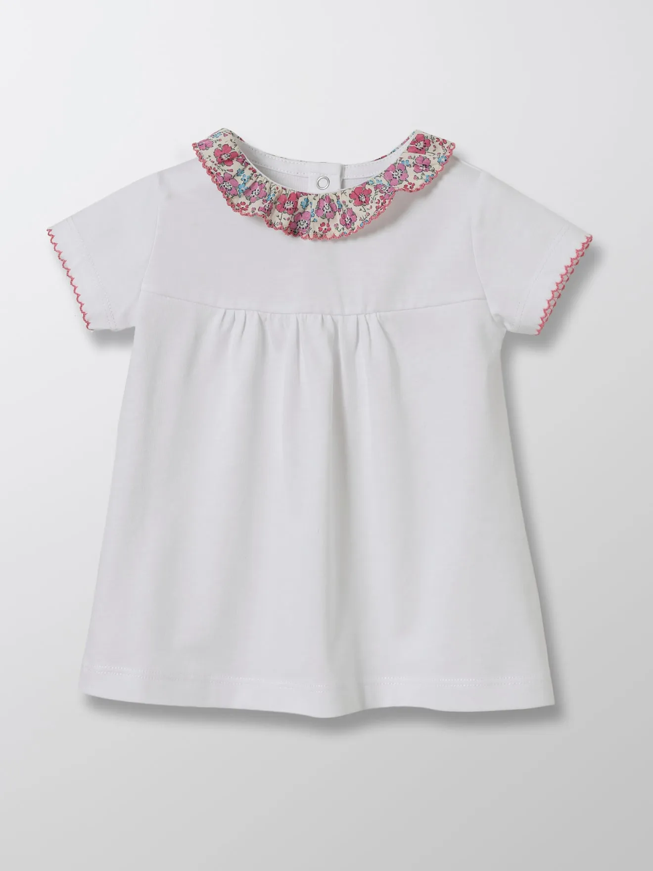 T-shirt Bébé avec col en tissu Liberty Clarisse