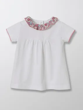 T-shirt Bébé avec col en tissu Liberty Clarisse