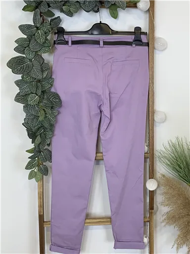 T615- Pantalon Chino (T36-T44) (violet) - Bleu Clair