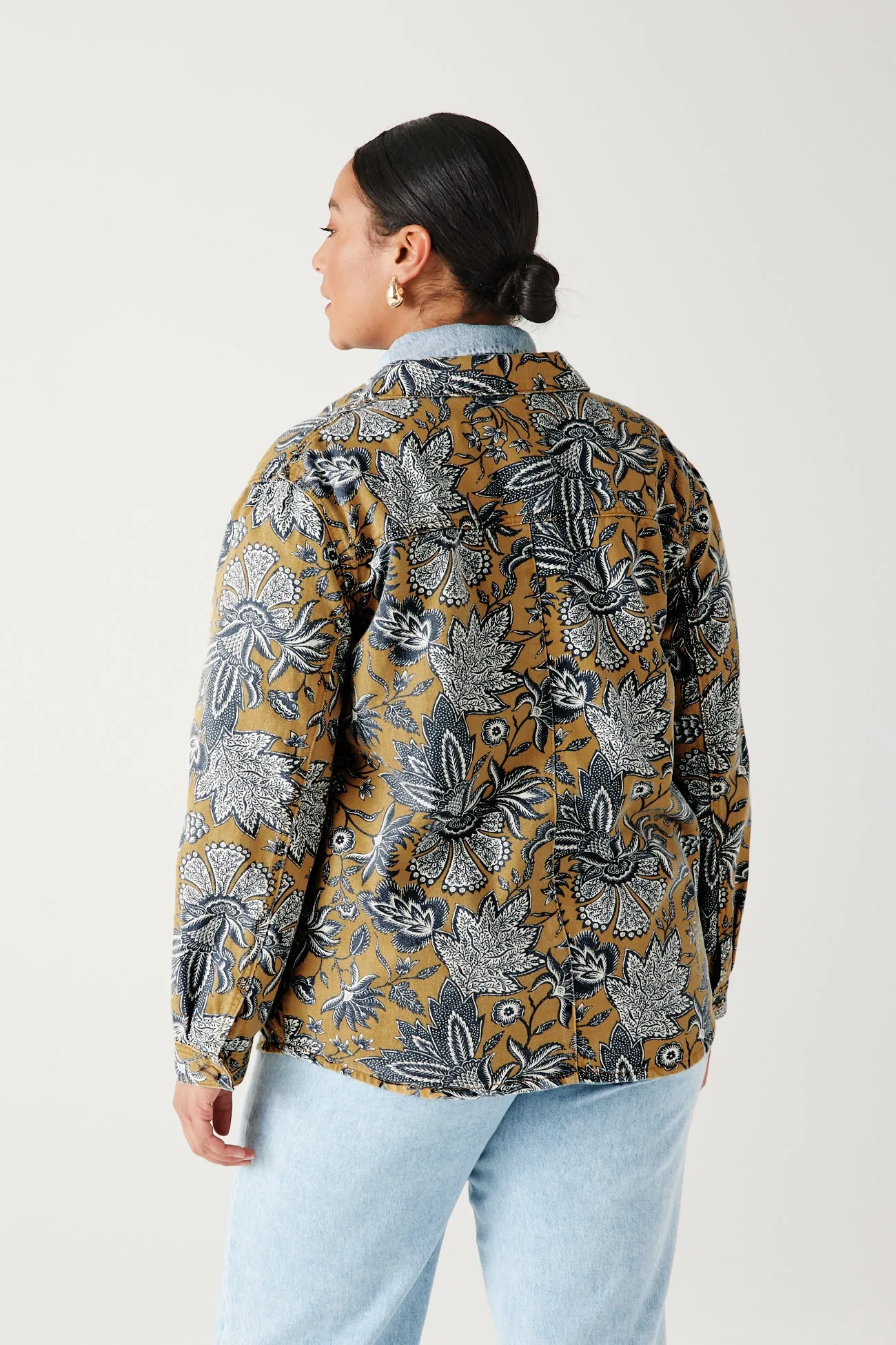 Veste ALMA motif indien - Imprimé ocre