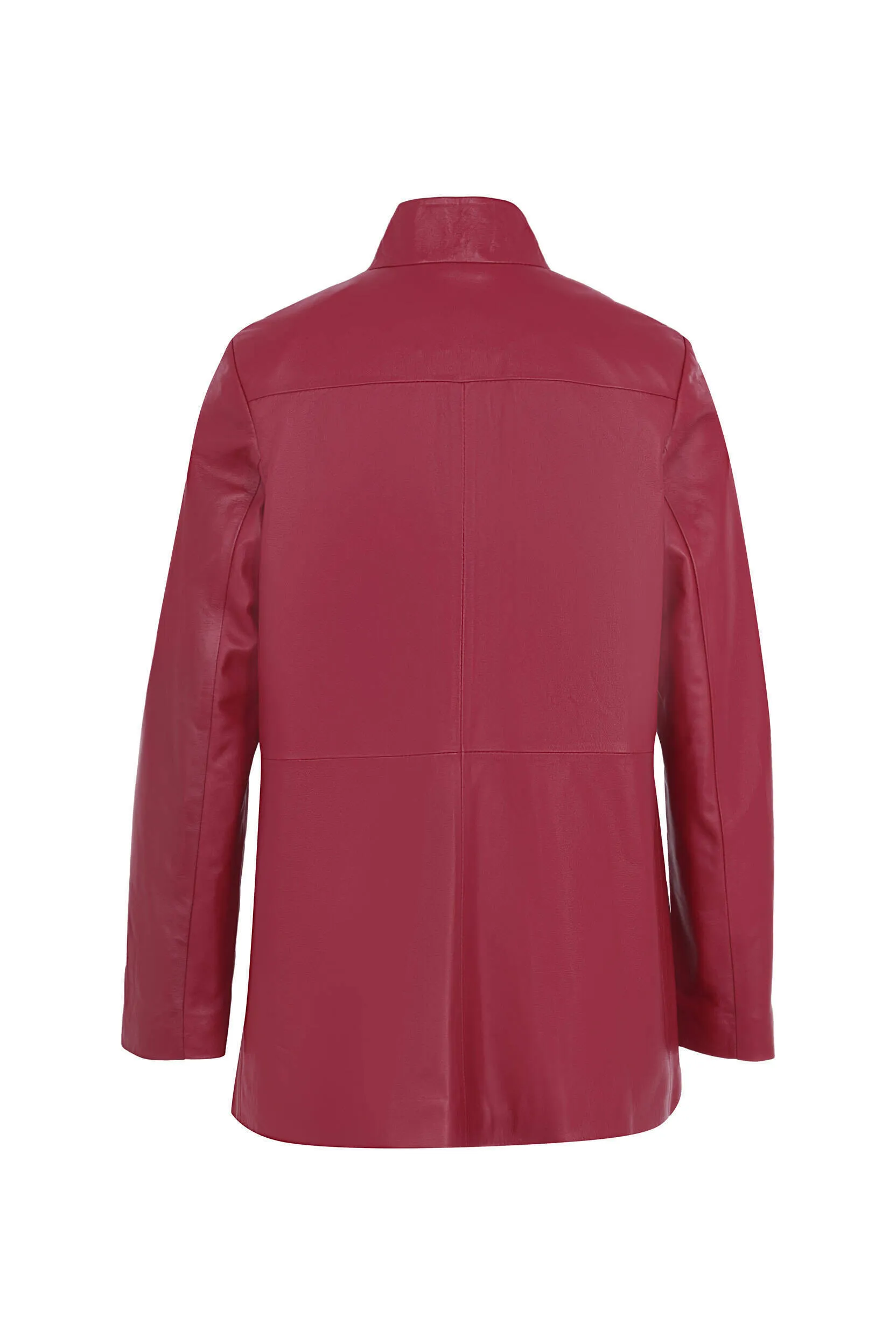 Veste cuir femme agneau rouge