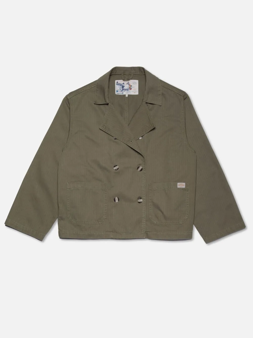 Veste en coton bio | kaki "bibbi workwear jacket - olive" femme