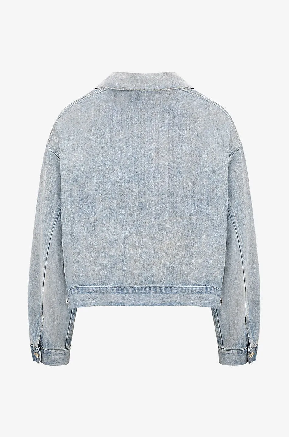 Veste en denim bio vieilli Off Shoulder