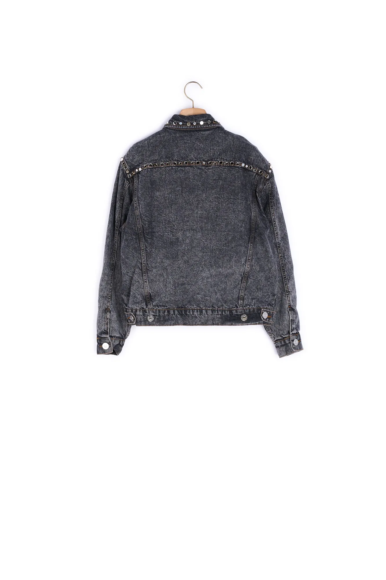 Veste en jean neige ornée de studs