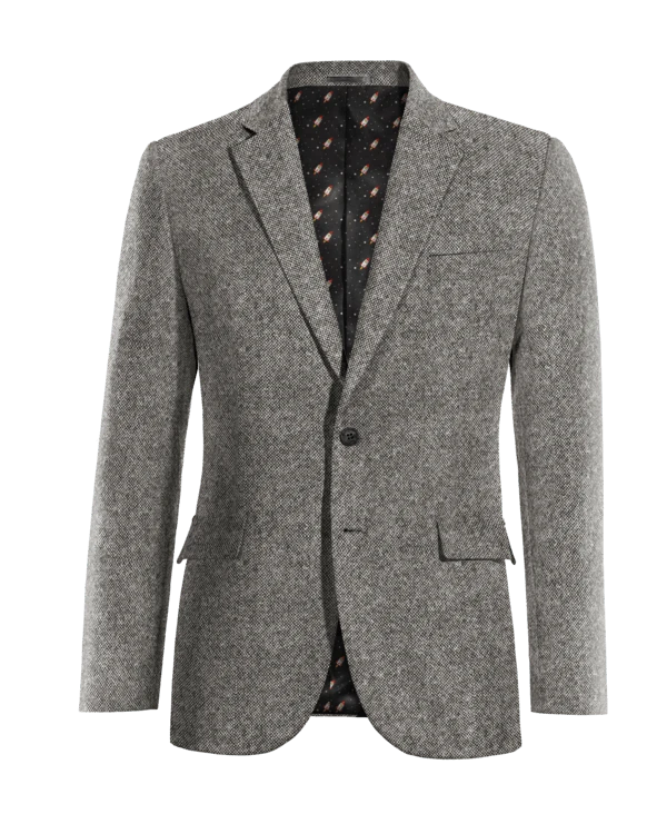 Veste gris clair en donegal tweed slim fit