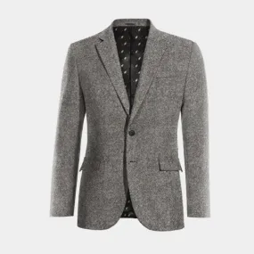 Veste gris clair en donegal tweed slim fit