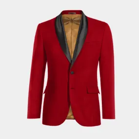 Veste Smoking rouge en velours essentiel