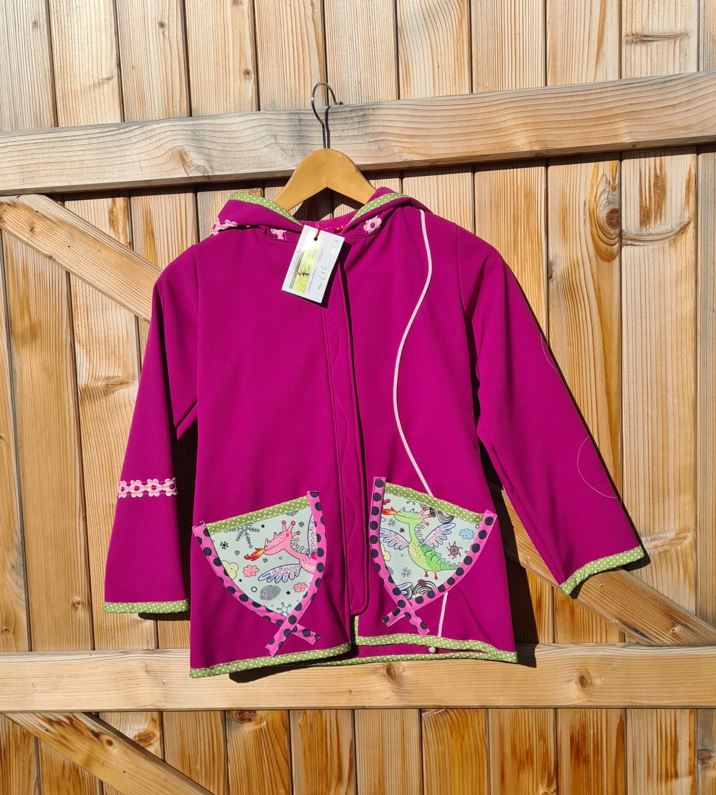 VESTE SOFTSHELL FILLE ROSE VIF DRAGON