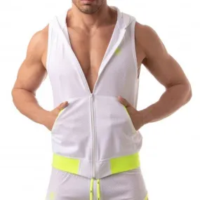 Veste à capuche sans manche Mesh - blanc - TOF Paris : vente veste ...