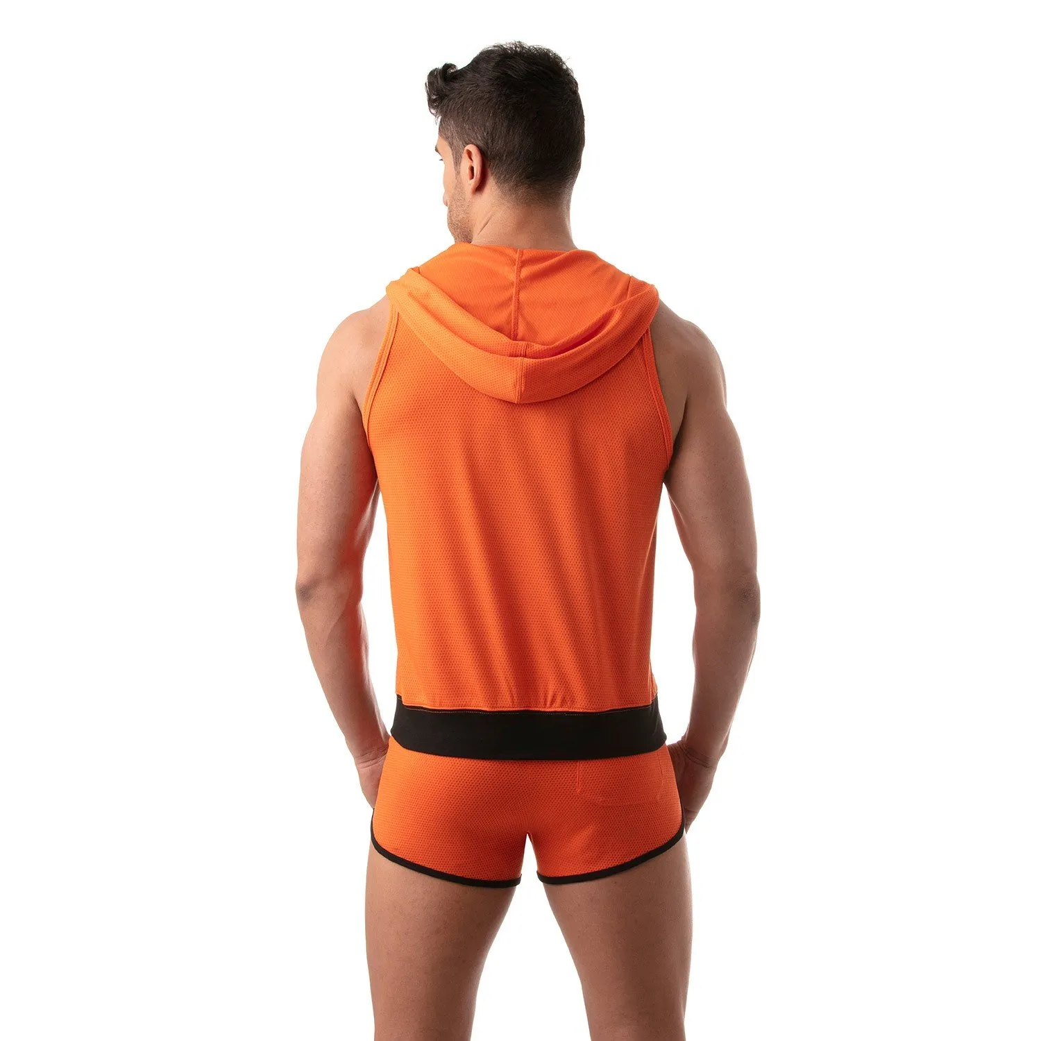 Veste à capuche sans manche Mesh - orange - TOF Paris : vente veste...