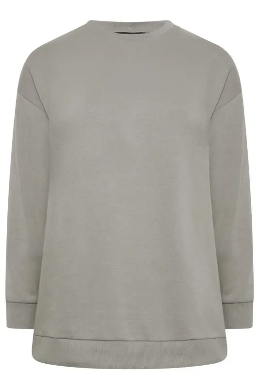 YOURS - Sweatshirt Gris en Jersey Manches Longues